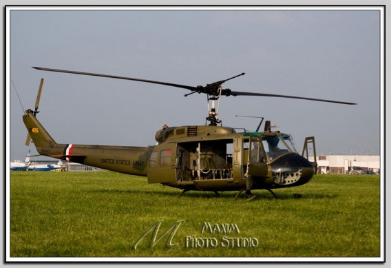 Cincinnati Wedding Photographers Maxim Photo Studio photographed this vintage Huey helicopter