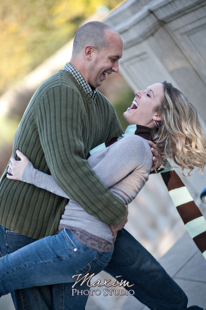 Ault Park fun Fall Engagement session