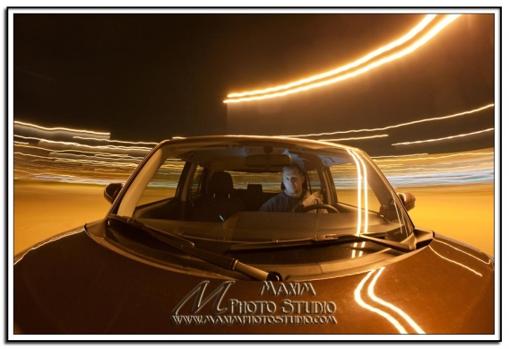 Nighttime car photography using available light