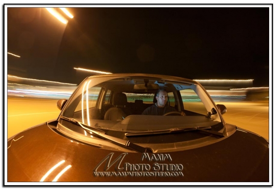 Nighttime car photography using available light