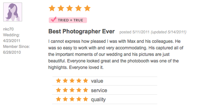 Cincinnati Wedding Photography Reviews