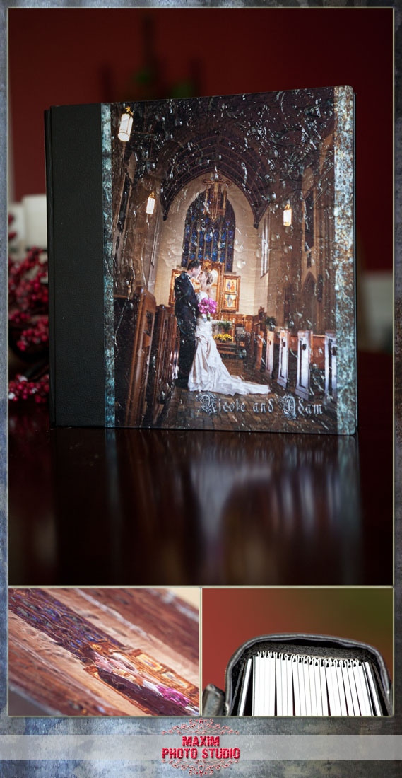 cincinnati custom wedding album by maxim photo studio