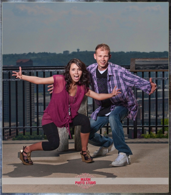 Maxim Photo Studio captured a fun engagement photo in Mount Adams