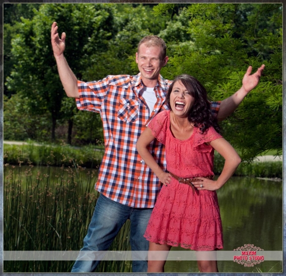 Maxim Photo Studio captured the engagement photo in Pioneer Park in Cincinnati