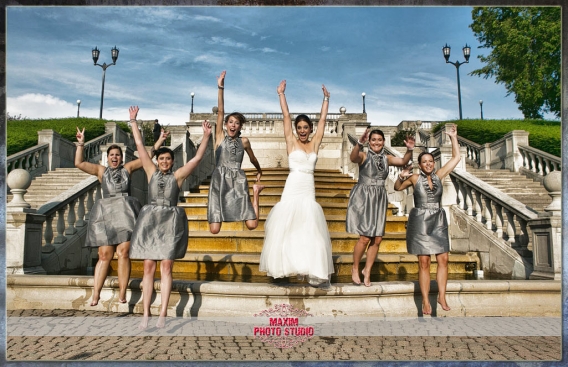 Maxim Photo Studio captured Fun-bridesmaid-photo-ault-park-cincinnati-wedding