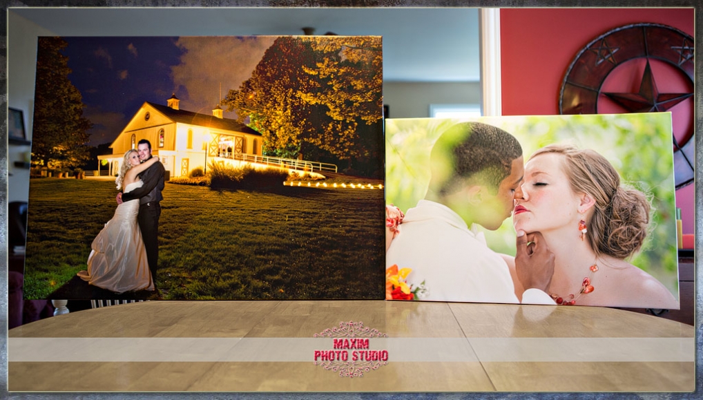 Maxim Photo Studio created beautiful wedding photo gallery wrap