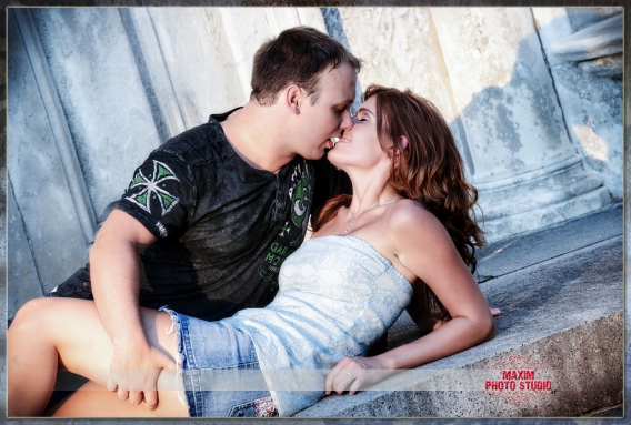 Maxim Photo Studio captured the engagement in Spring Grove Cemetery