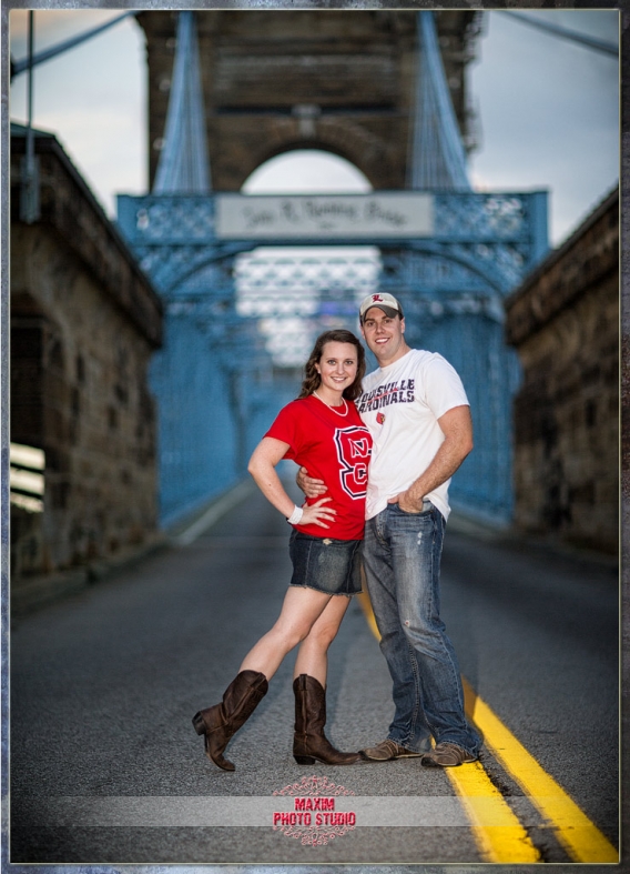 Roebling bridge wedding photo by maxim photo studio