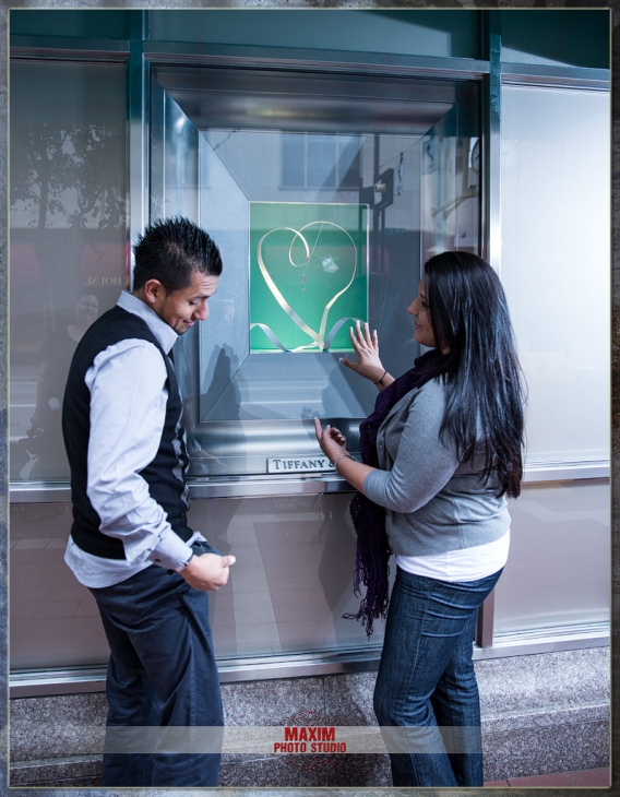 Downtown Cincinnati Wedding Engagement Couple