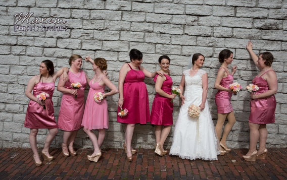 Cincinnati Wedding Bride and bridesmaids fun shot