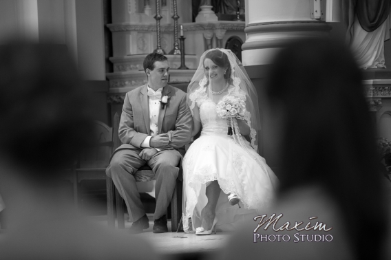 groom and bride at Dayton KY church
